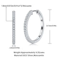 Pretty Beauty 23mm Moissanite Hoop Earrings S925 Sterling Silver for Women Wedding Party White Gold Plated Fine Jewelry Gifts