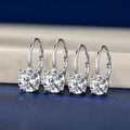 Lnngy 6.5mm/8mm Moissanite Earring Pendientes Plata 925 Sterling Silver Single Stone Hoop Earrings For Valentine's Day Gift